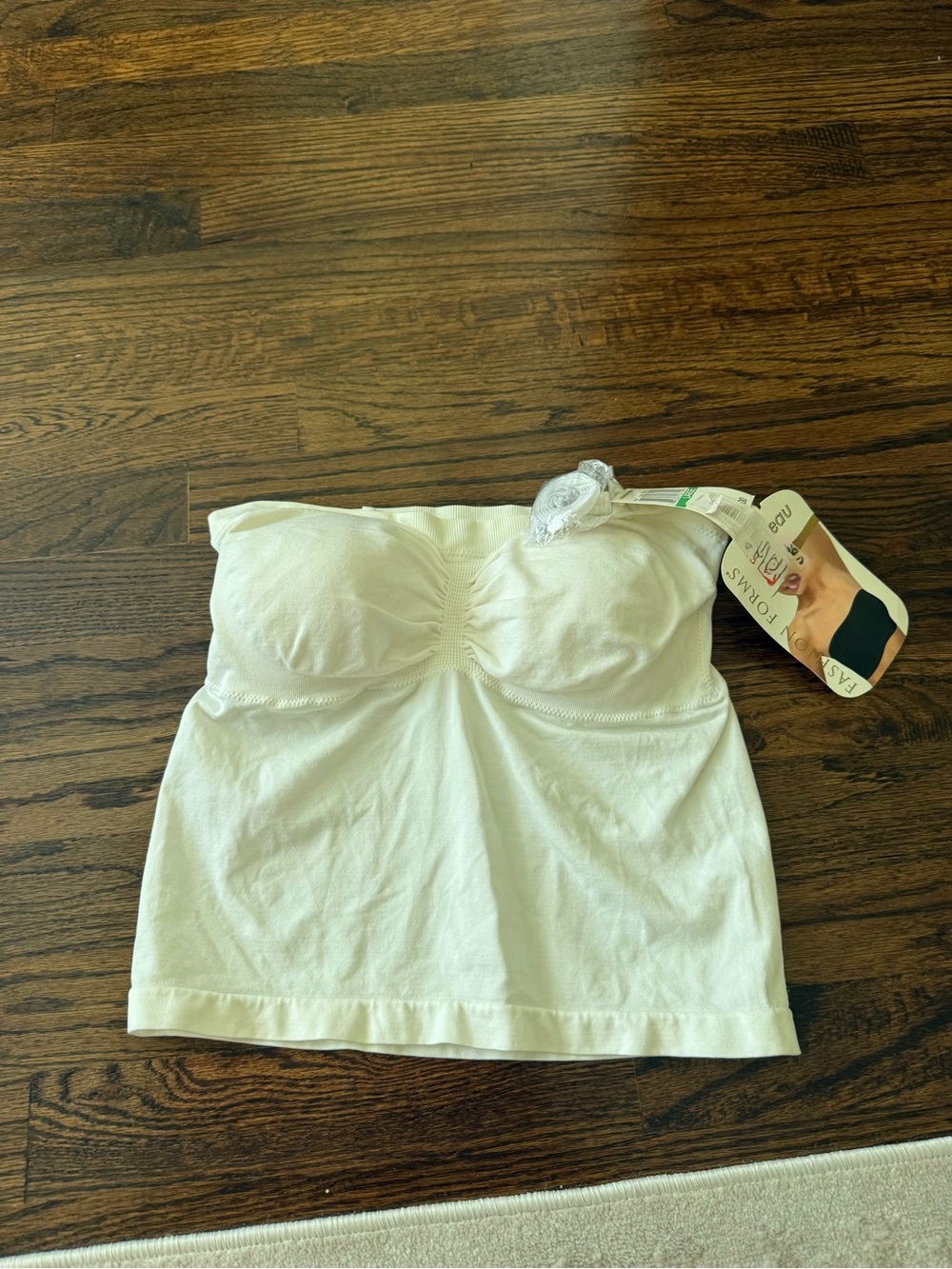 NWT Fashion Forms White Strapless Bandeau Camisole Bra Top Large